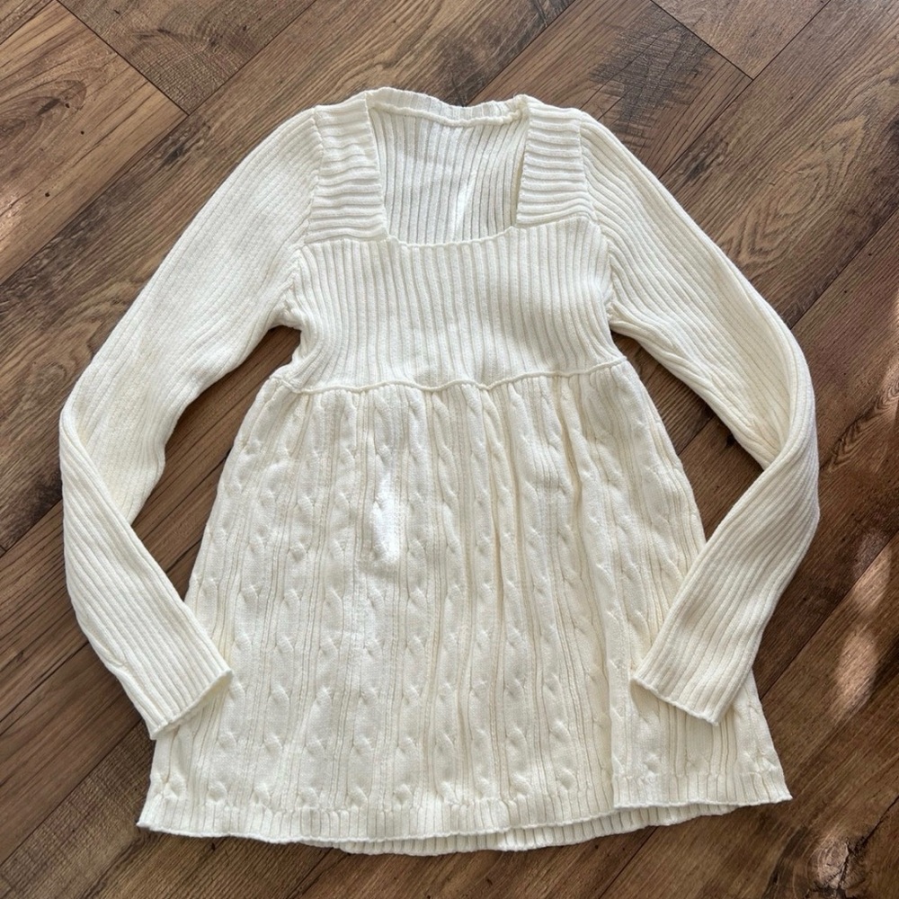 Women’s Babydoll Cable Knit Sweater Top Sz Small
